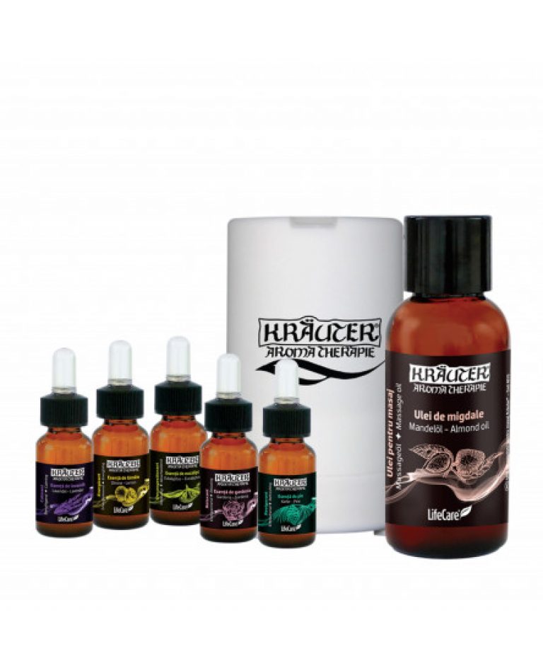 KIT AromaTherapie, cu diffuser alb, Life Care